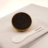 Produced for Italtouch, this Beluga Caviar from Baku boasts large and smooth pearls in shades ranging from light to dark grey with black pigments, and it possesses a flavor profile distinct from all other caviars. This delicious, sustainable caviar embodies the unique blend of rich Azerbaijani caviar production traditions and modern technologies that Baku Caviar represents.