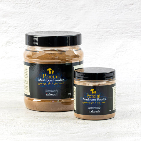Italtouch's premium porcini mushroom powder offers a rich, earthy umami flavor perfect for enhancing risottos, sauces, and steaks. Sustainably sourced and carefully ground, this powder brings the authentic taste of Italy to your kitchen, ideal for both everyday cooking and gourmet meals.