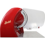 Compact Berkel Home Line HL250 electric slicer in iconic red with a 25cm precision blade for professional-quality slicing.