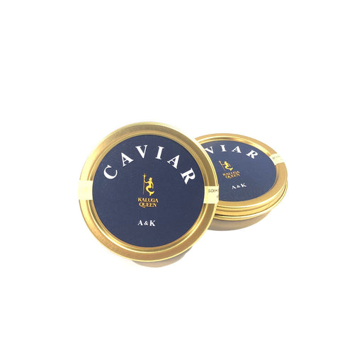 Gourmet caviar served on blinis with crème fraîche – luxury Kaluga Hybrid Caviar from Trufflemandubai